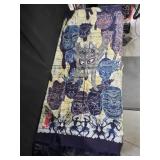 Asian hand painted fabric PB