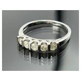 Sterling silver heart gemstone ring, 2.57g