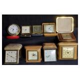 Group of traveling clocks box lot