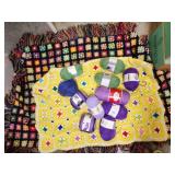 Vintage Crochet blankets & yarn bundle