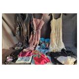 Group of vintage ladies dresses, blouses, tops,