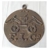 Antique cast iron Fire Insurance Co. wall plaque