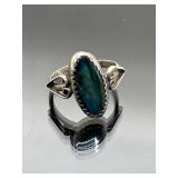 Sterling silver abalone ring, 2.06g