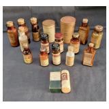 Antique brown apothecary bottles from an old