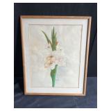 Vintage Floral Watercolor, Signed