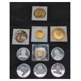 Bag of ten JFK John F Kennedy Medals and tokens