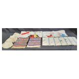 Group of vintage embroidered linens & hand made