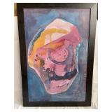 Signed and dated abstract oil on canvas