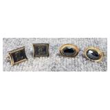 Group of 2 pairs of cufflinks, marked g