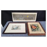 Group of framed arts box lot oil painting,