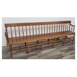 Antique pine colonial church bench