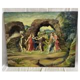 Signed oil on canvas Mediterranean style painting