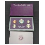 1986 US Mint Proof set coins in original box
