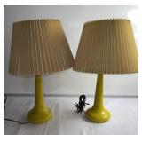 Pair of Mid-Century Modern yellow table lamps
