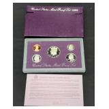 1990 US Mint Proof set coins in original box with