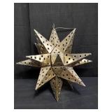 Vintage tin star pendant hanging light, 16"