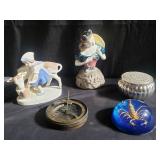 Group of miscellaneous porcelain figurine, desk