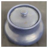 Antique English pottery canister 4.5"h x 5.5"diam