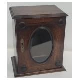 Antique oak pipe rack cabinet 11"w x 8"d x 12"h