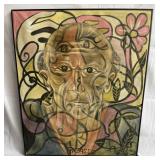 Signed oil on canvas painting of Picasso