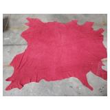 Red leather hide box lot