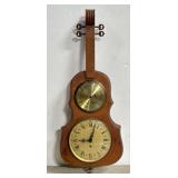 Vintage violin shaped barometer thermometer
