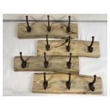 Wood and metal hat racks