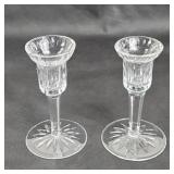 Pair of Waterford candle holders 6" x 3"