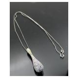 Sterling silver purple rhinestone teardrop