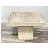 Square Travertine stone side table