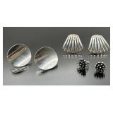Three pair sterling silver earrings, 9.72g
