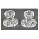 Pair of Waterford candle holders 3.5"h x 4"diam