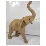 Burlap covered elephant figurine