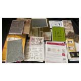 Collection of craft supplies, card stock, s