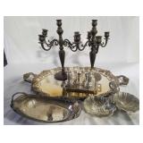 Collection of white metal wear and 2 brass