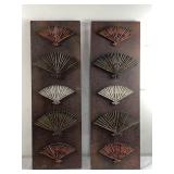 Pair of decorative fan wall hanging