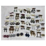 Group of costume jewelry earrings