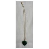 Jadeite heart pendant necklace