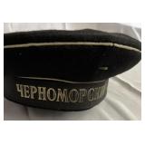 Signed Russian navy visor hat
