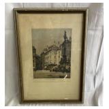 Signed Luigi Kasimir etching