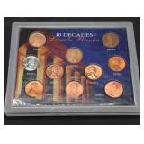 Ten Decades of Lincoln Pennies Coin collection in
