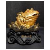 Chinese composite money frog 9"x8"