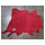 Red leather hide box lot