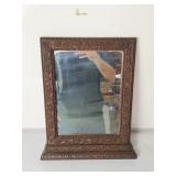 Antique carved wood mirror