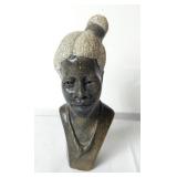 Carved stone bust sculpture
