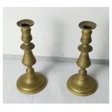 Pair of vintage metal candle holders