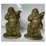 Vintage Santa Claus metal bookends