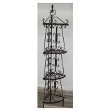 Vintage iron corner shelf 72"h x 17"w