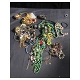 Group of costume jewlery tin lot