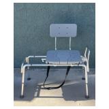 Sliding shower transfer bench